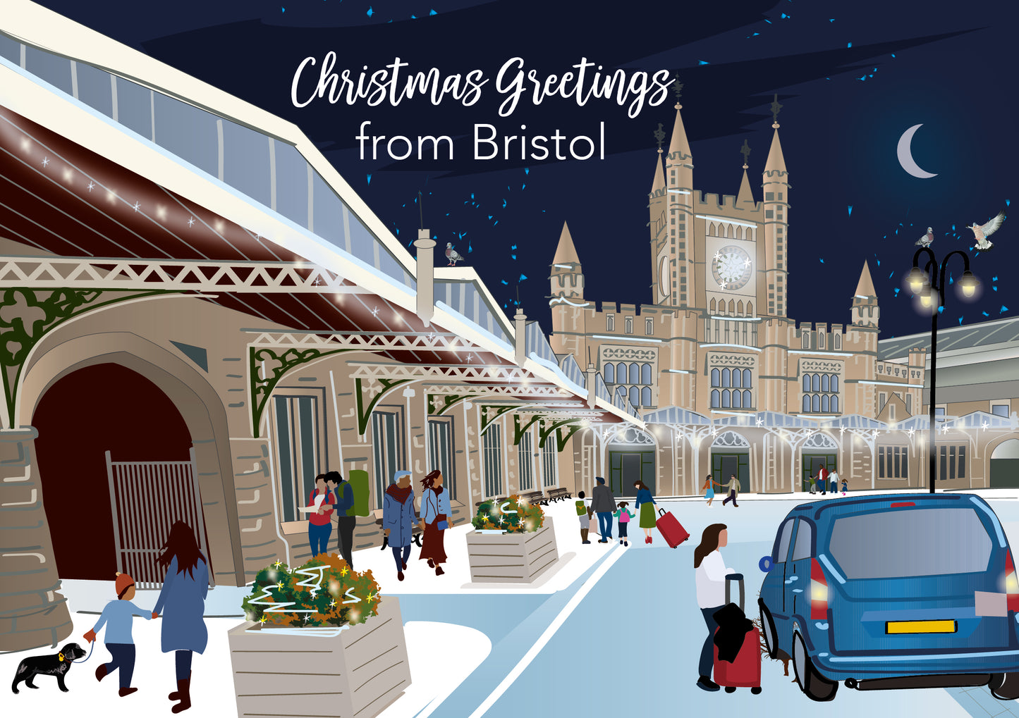 Bristol Temple Meads 5x7" Christmas Cards