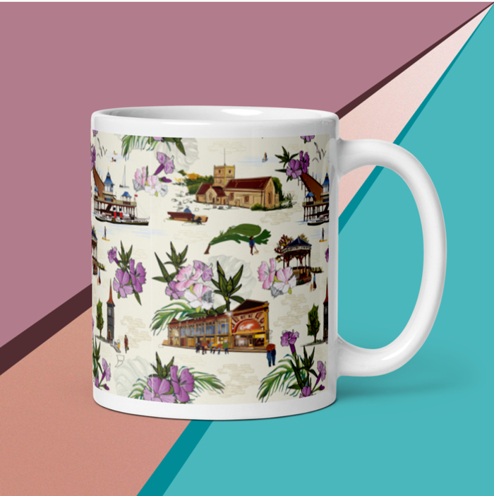Clevedon pattern illustrated mug