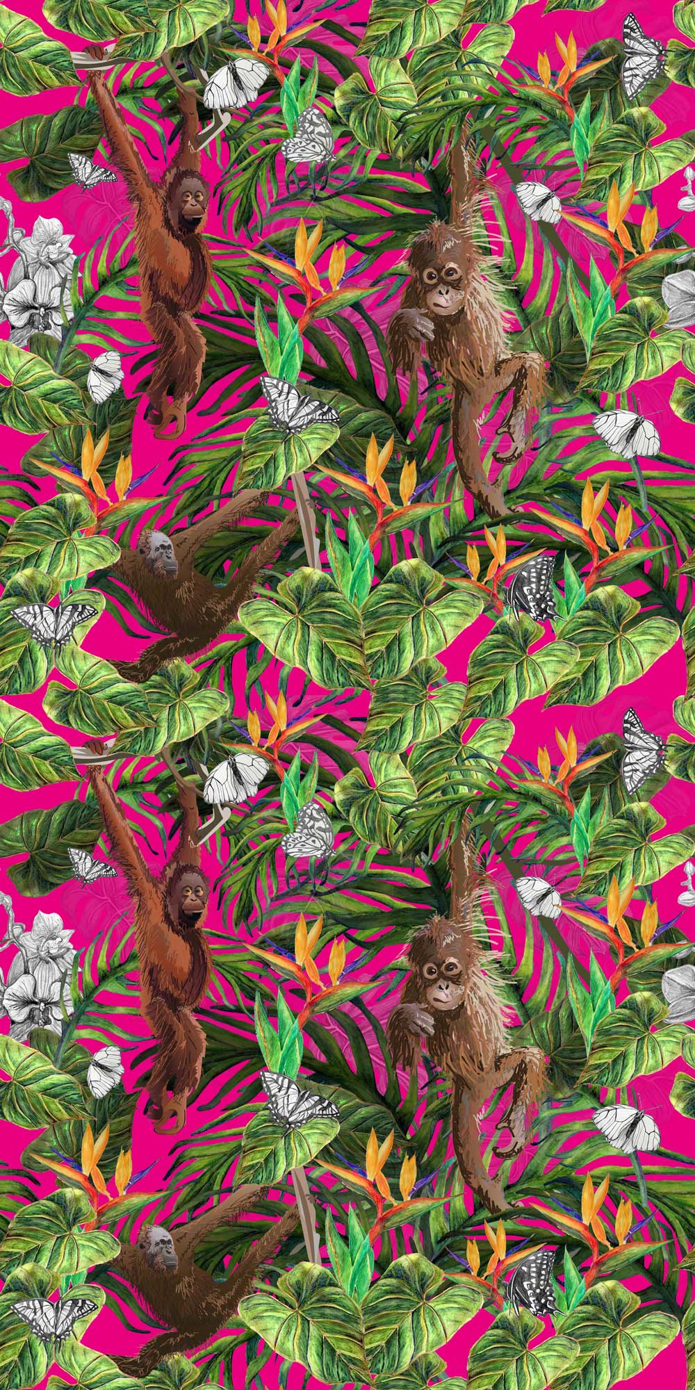 Orang-utan Pattern Tea Towel