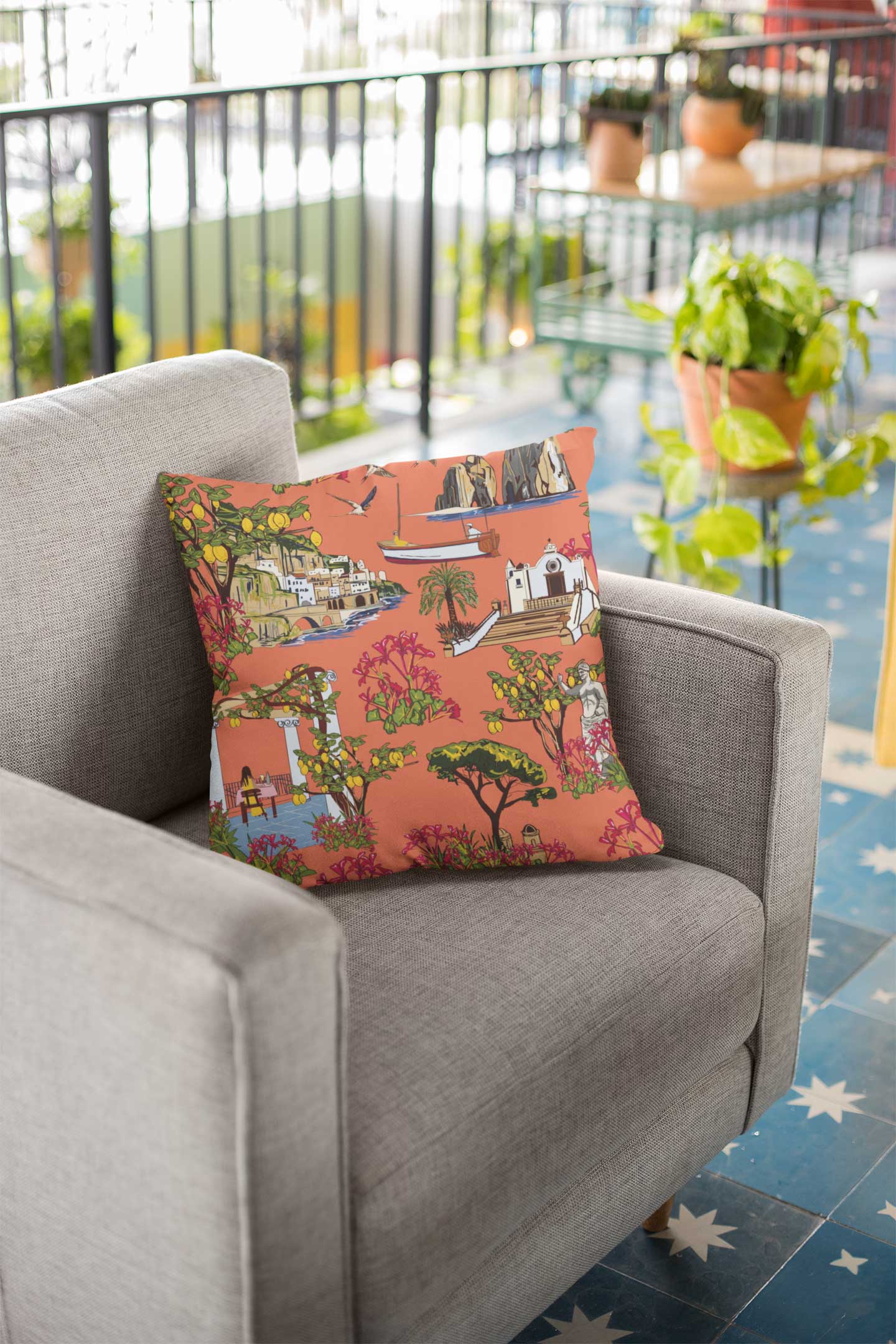 Vibrant Orange Sorrento Cushion