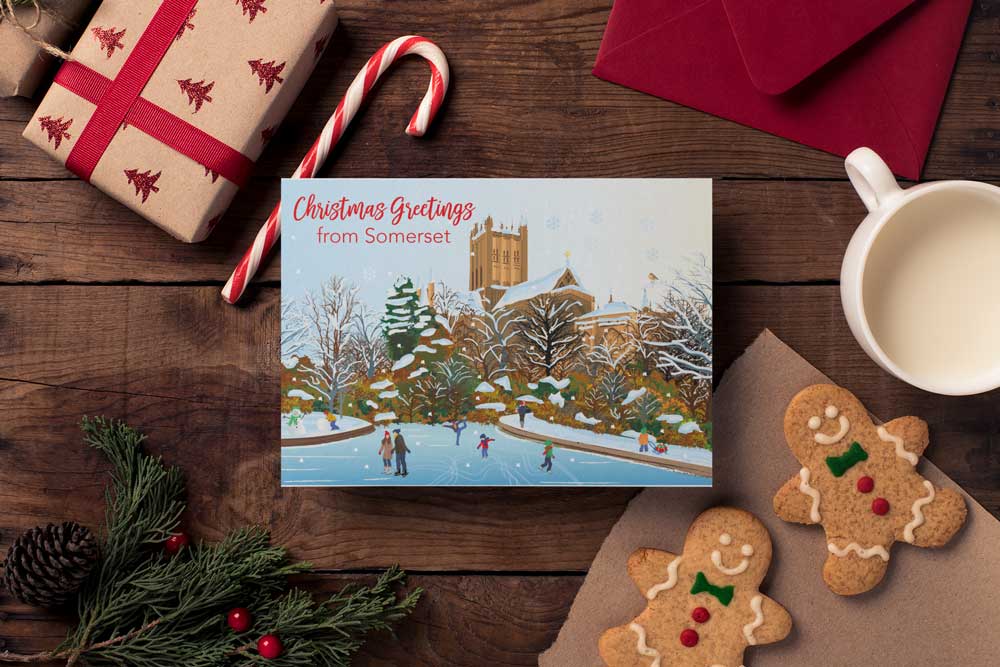 LIMITED RUN - packs of 20 cards. 4 Somerset Christmas Card designs