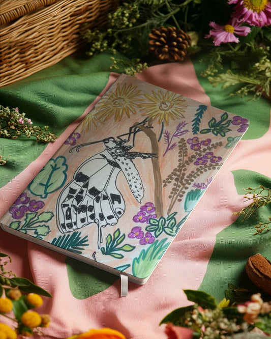 Botanical butterfly pattern notebook