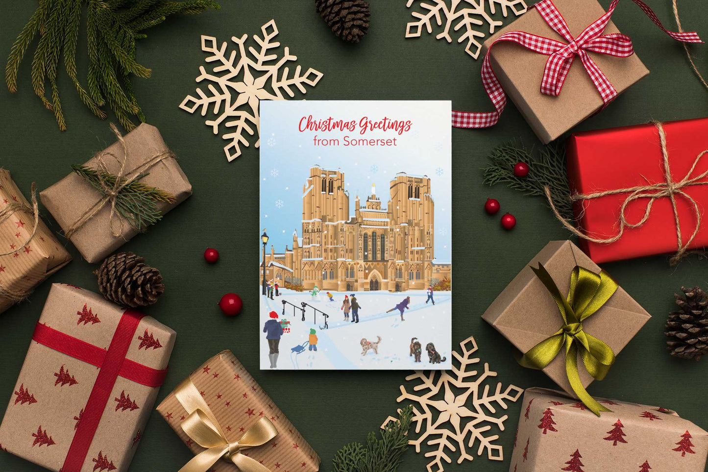 LIMITED RUN - packs of 20 cards. 4 Somerset Christmas Card designs