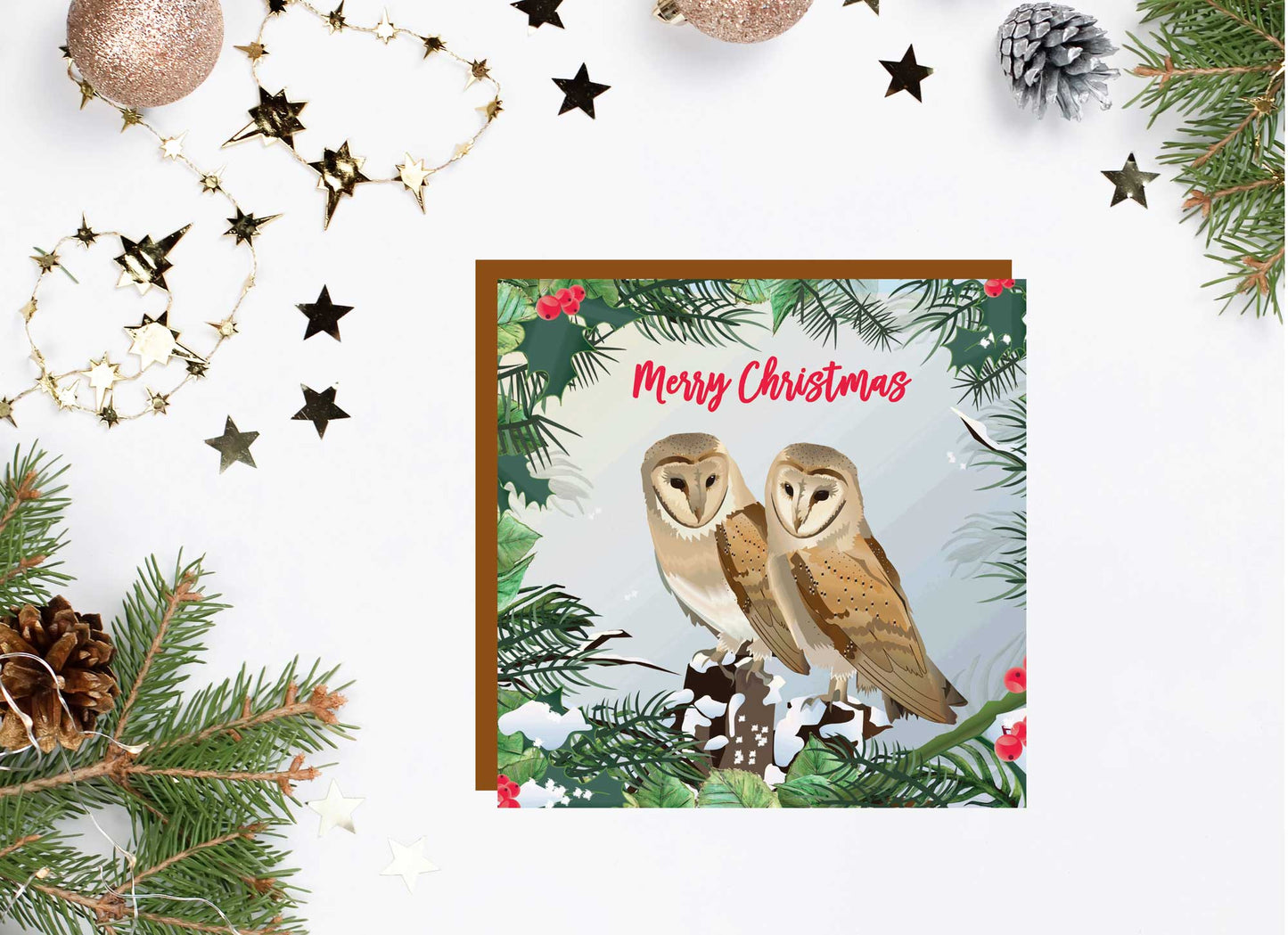 Barn Owl Christmas Card