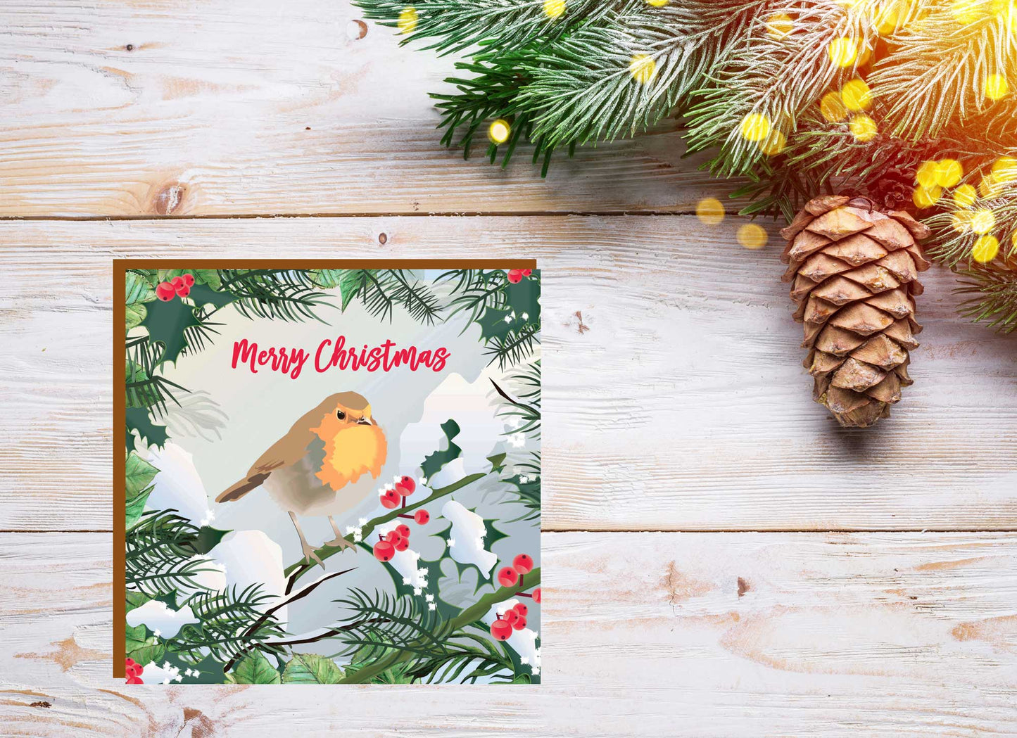 Winter robin Christmas Card