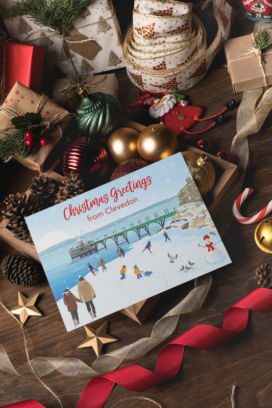 Clevedon Beach 5x7" Christmas Cards