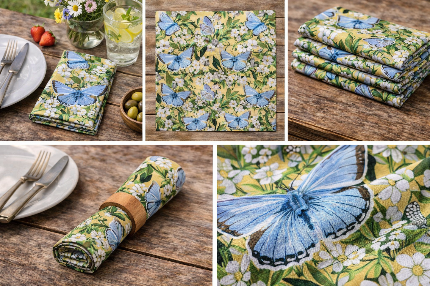 Chalkhill Blue Butterfly napkin