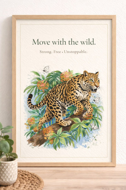 Nature inspired poster featuring Leopards