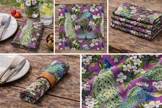 Green Peacock napkin