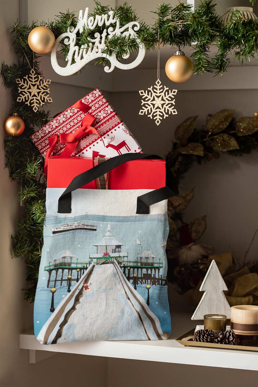 Clevedon Christmas Tote Bag