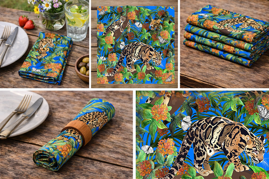 Clouded Leopard napkin