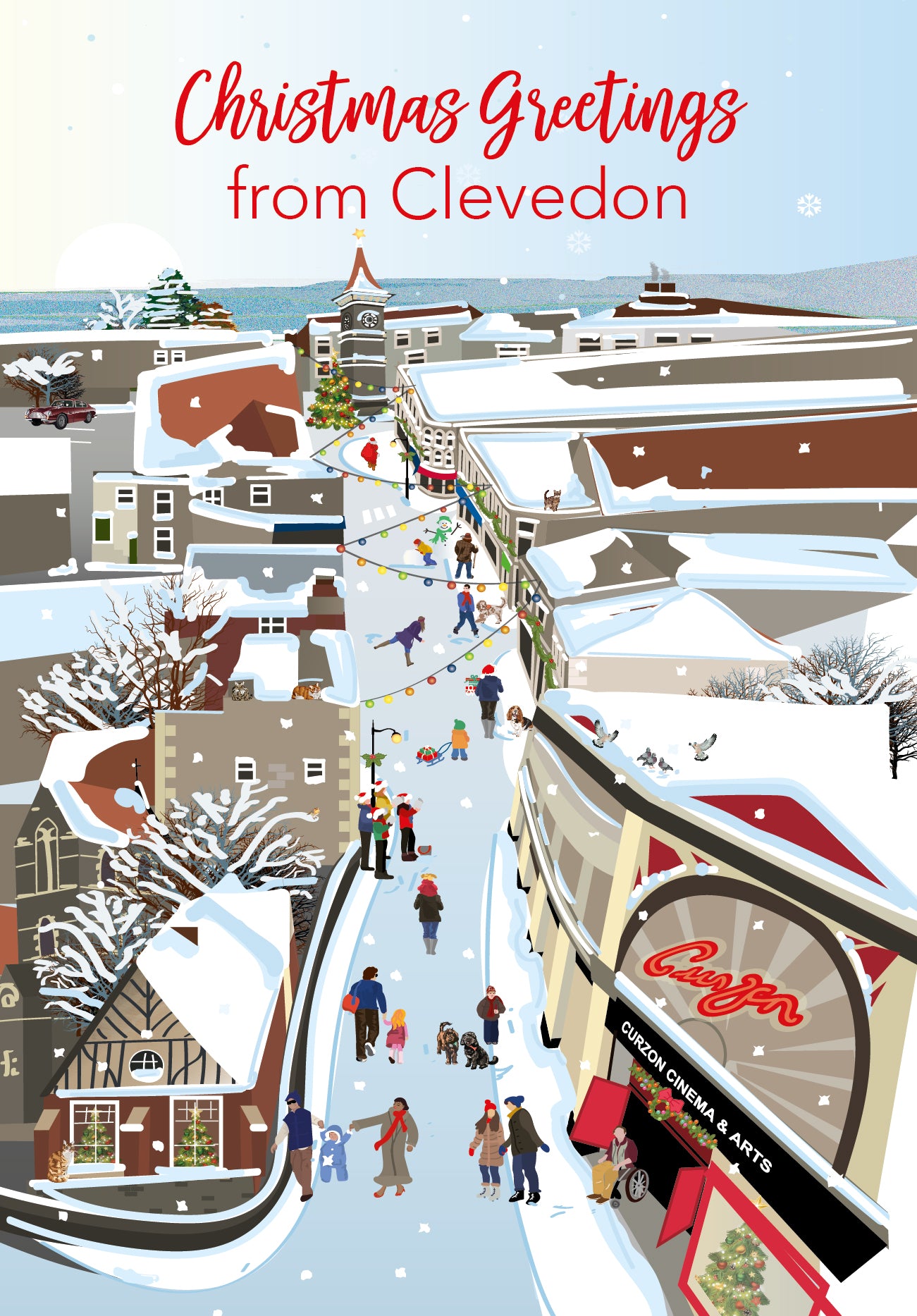The Curzon and Old Street, Clevedon 5x7" Christmas Cards