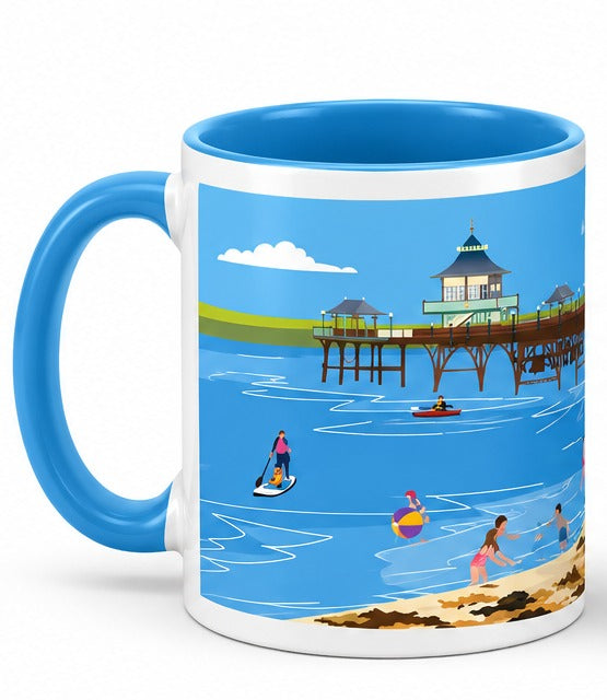 Clevedon Pier Illustrated Mug