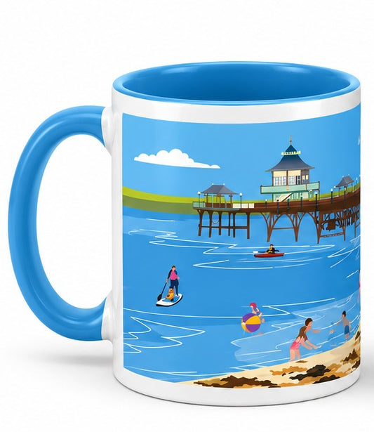 Clevedon Pier Illustrated Mug