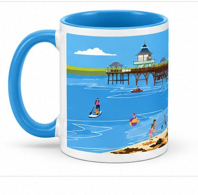 Clevedon Pier Illustrated Mug