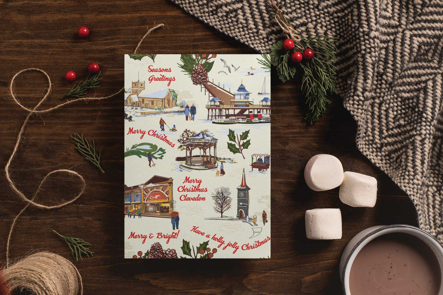 Vintage Clevedon 5x7" Christmas Cards