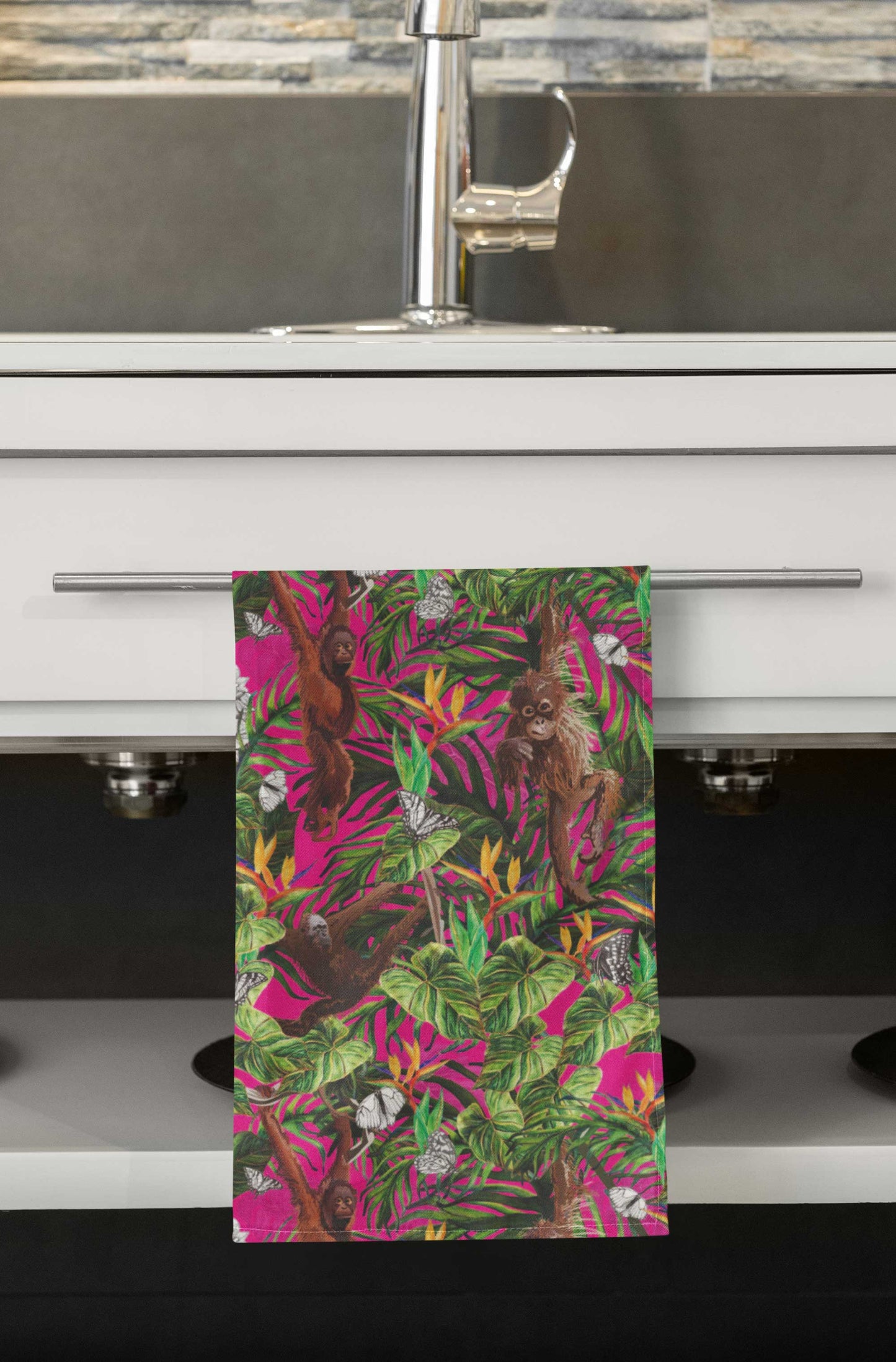 Orang-utan Pattern Tea Towel