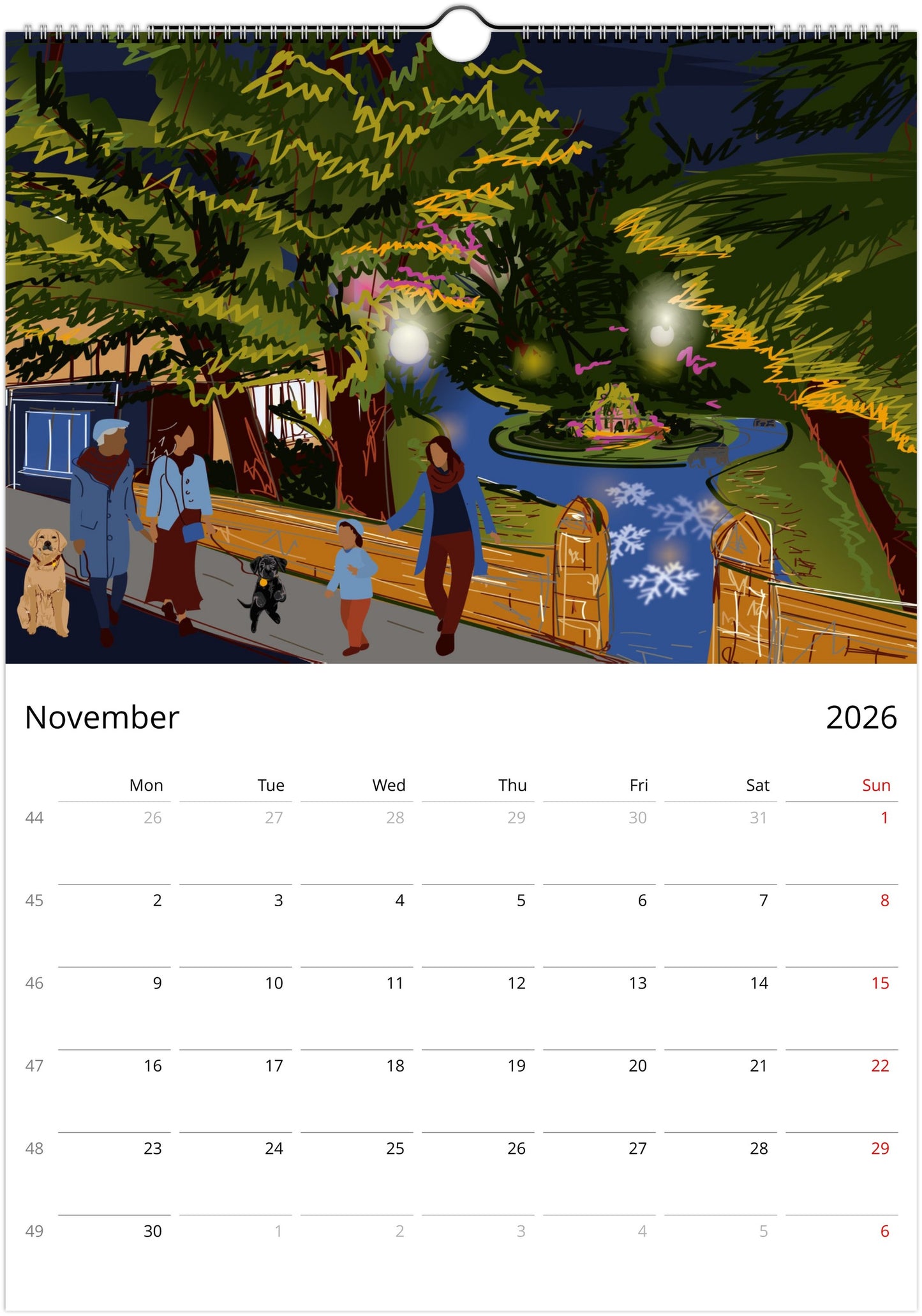Clevedon 2026 wall calendar