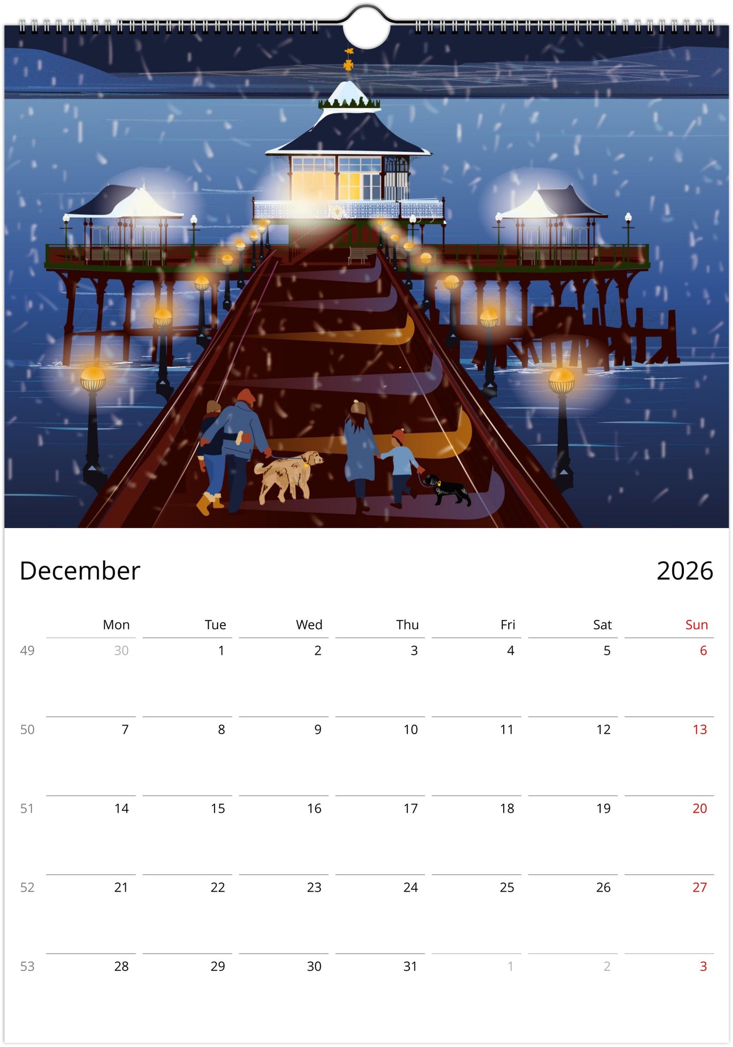 Clevedon 2026 wall calendar