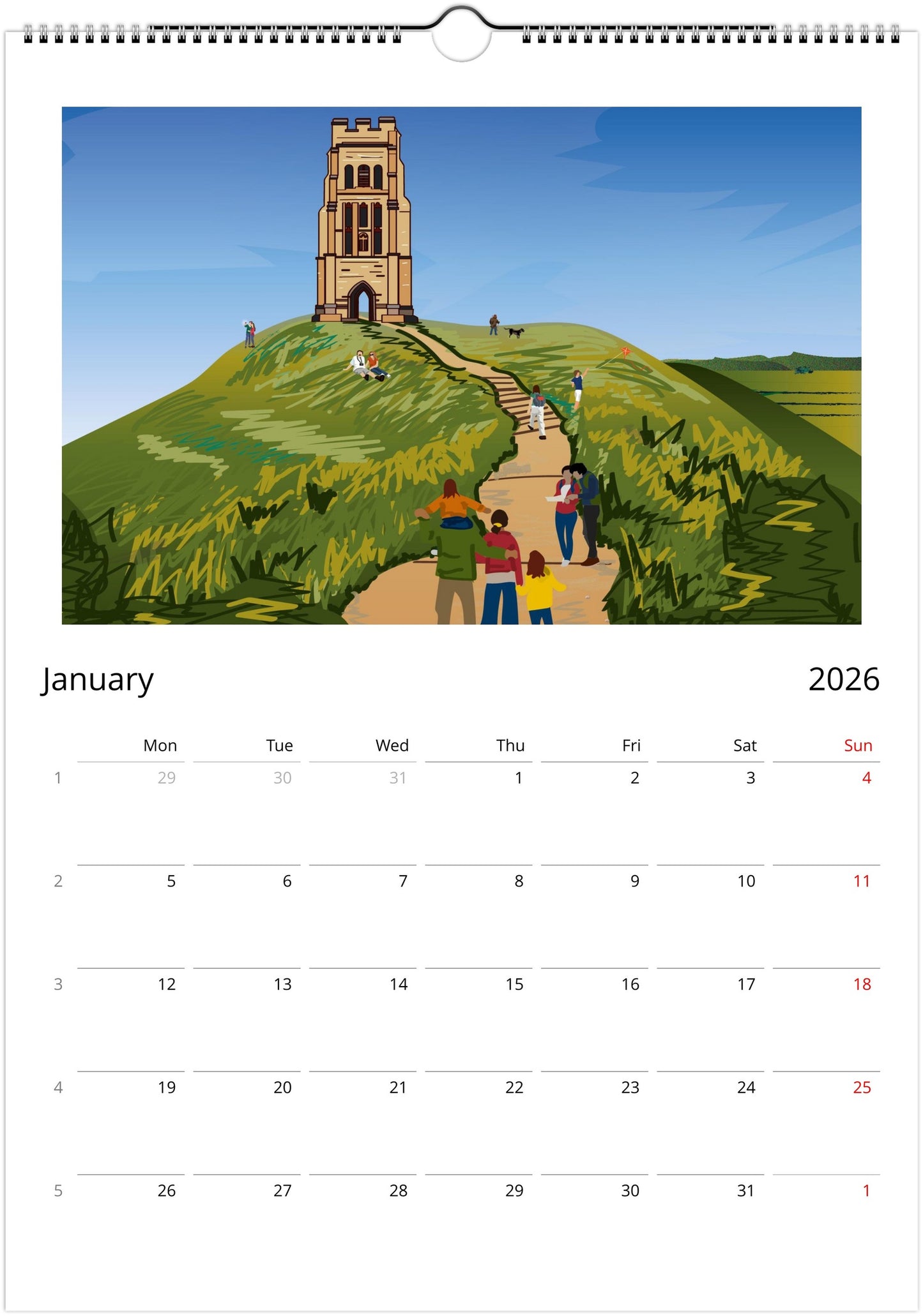 Somerset 2026 wall calendar