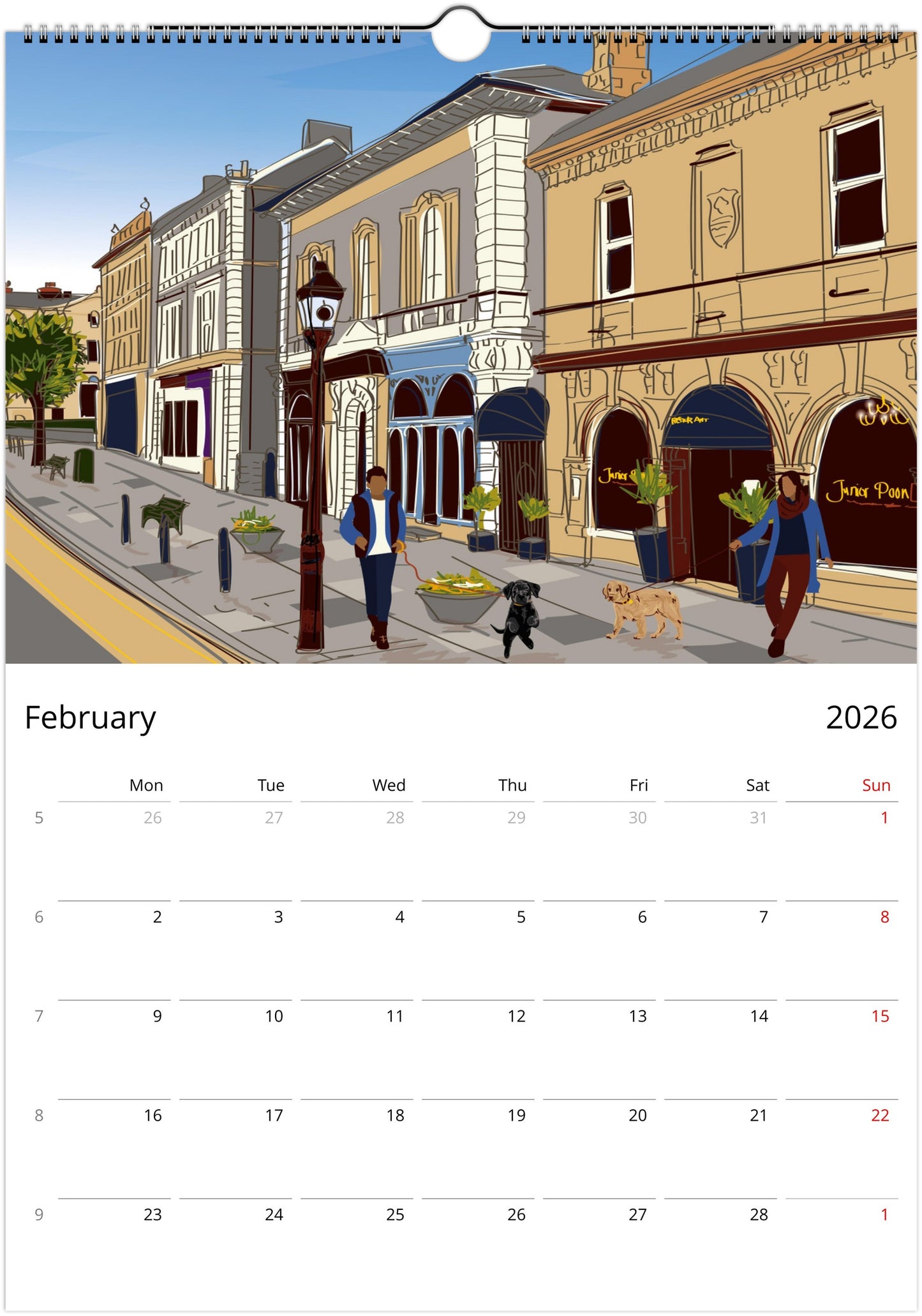Clevedon 2026 wall calendar