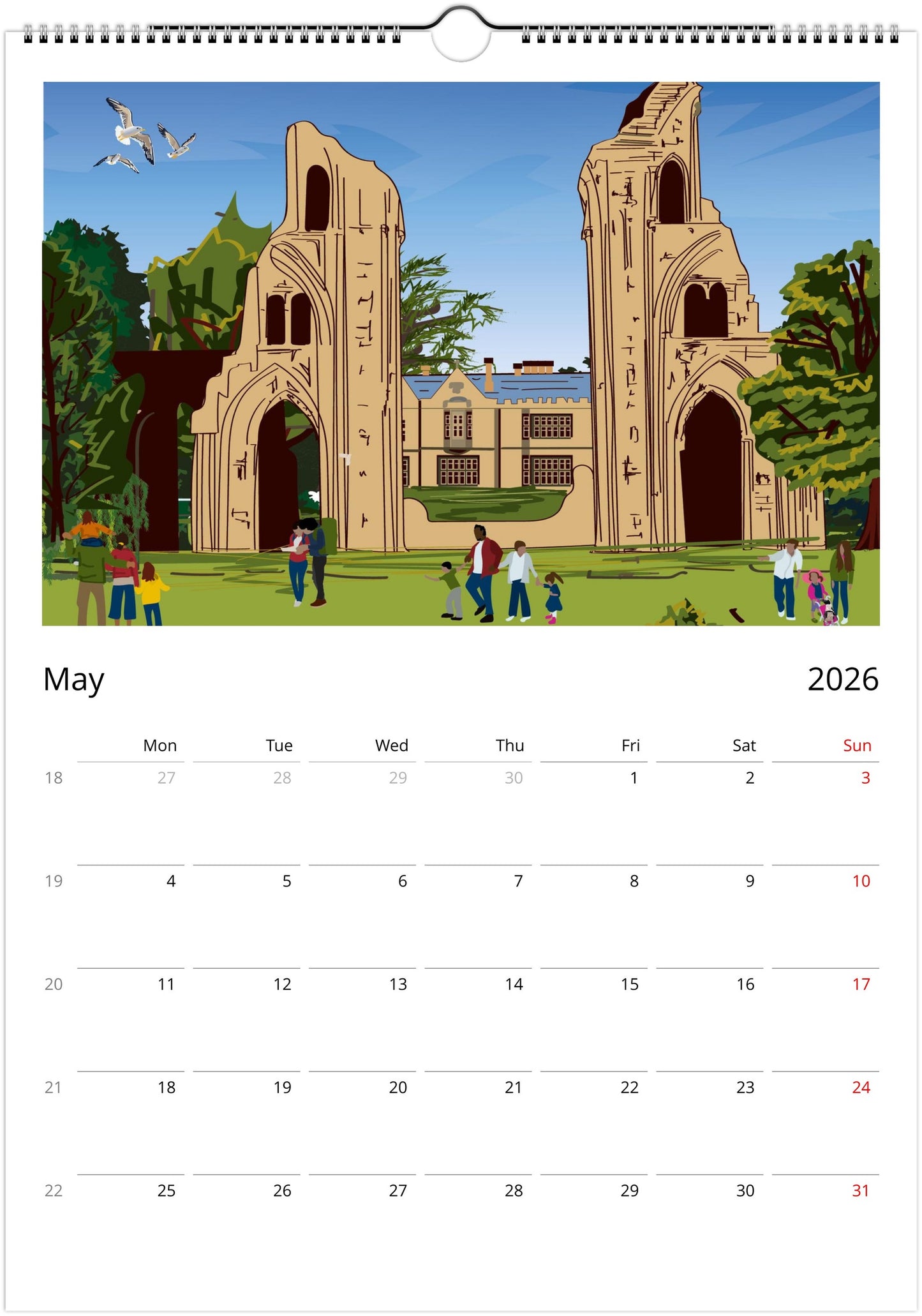 Somerset 2026 wall calendar
