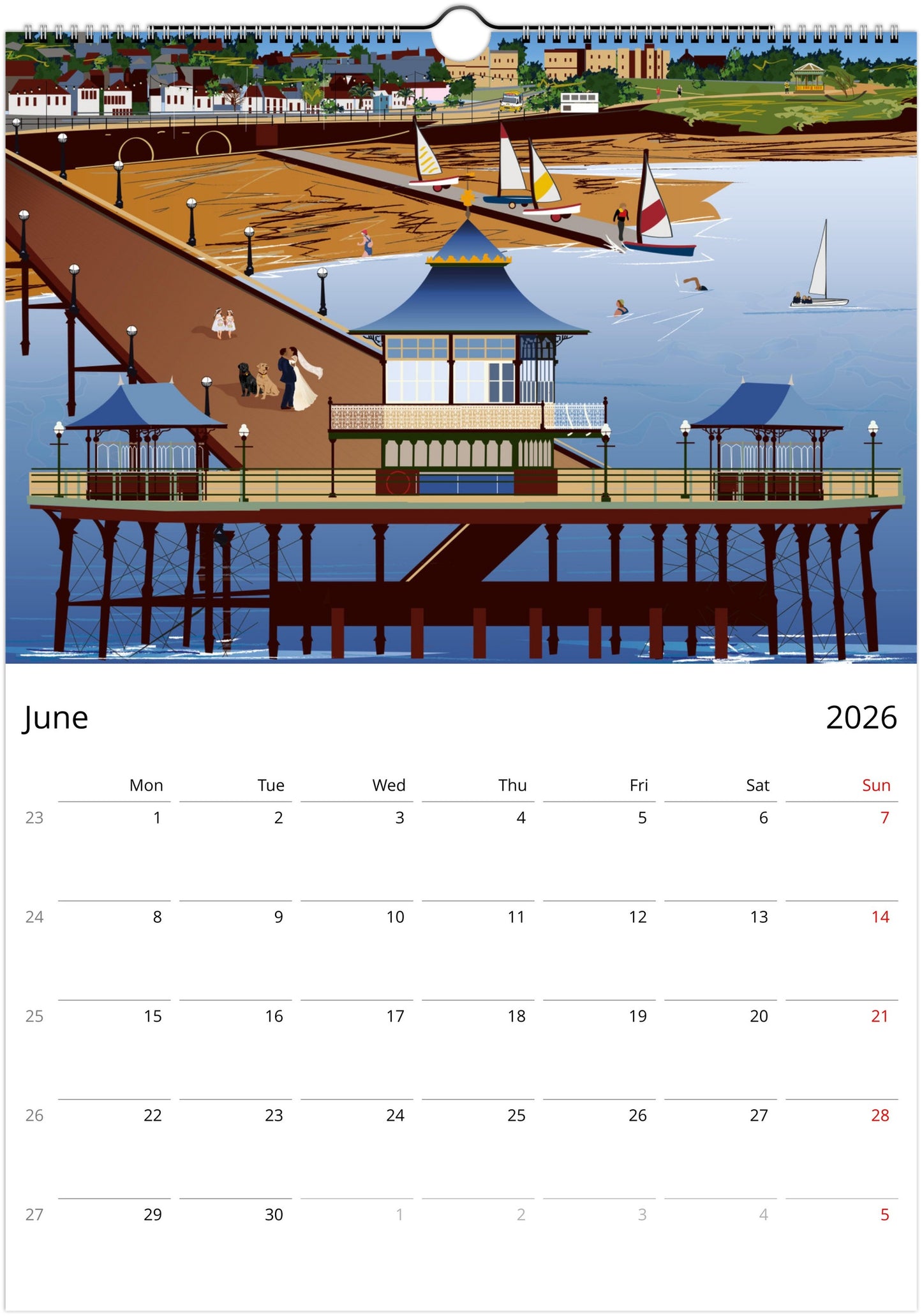 Clevedon 2026 wall calendar