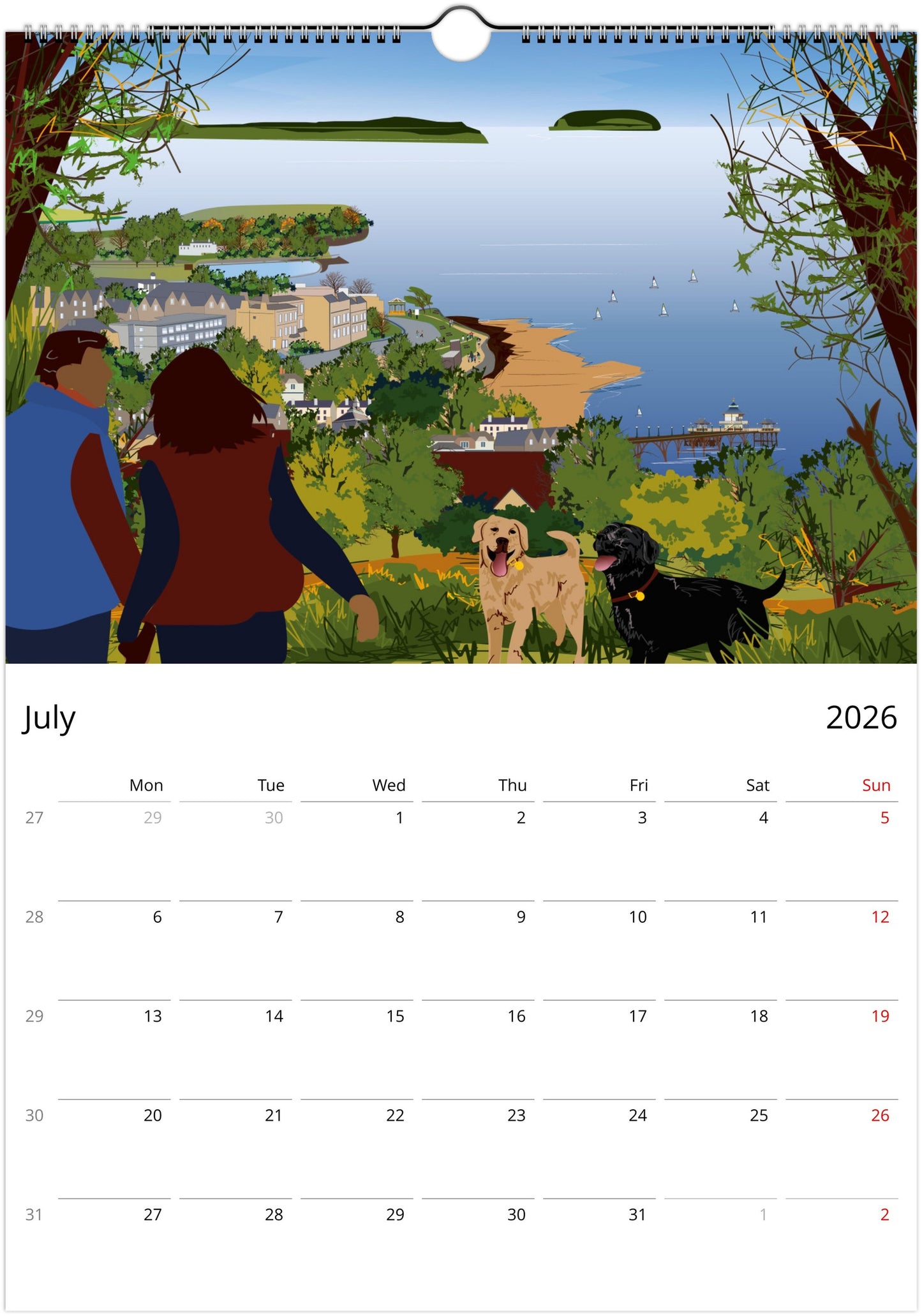 Clevedon 2026 wall calendar