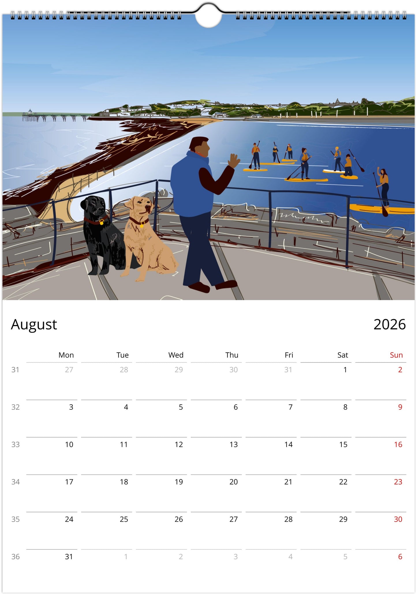 Clevedon 2026 wall calendar