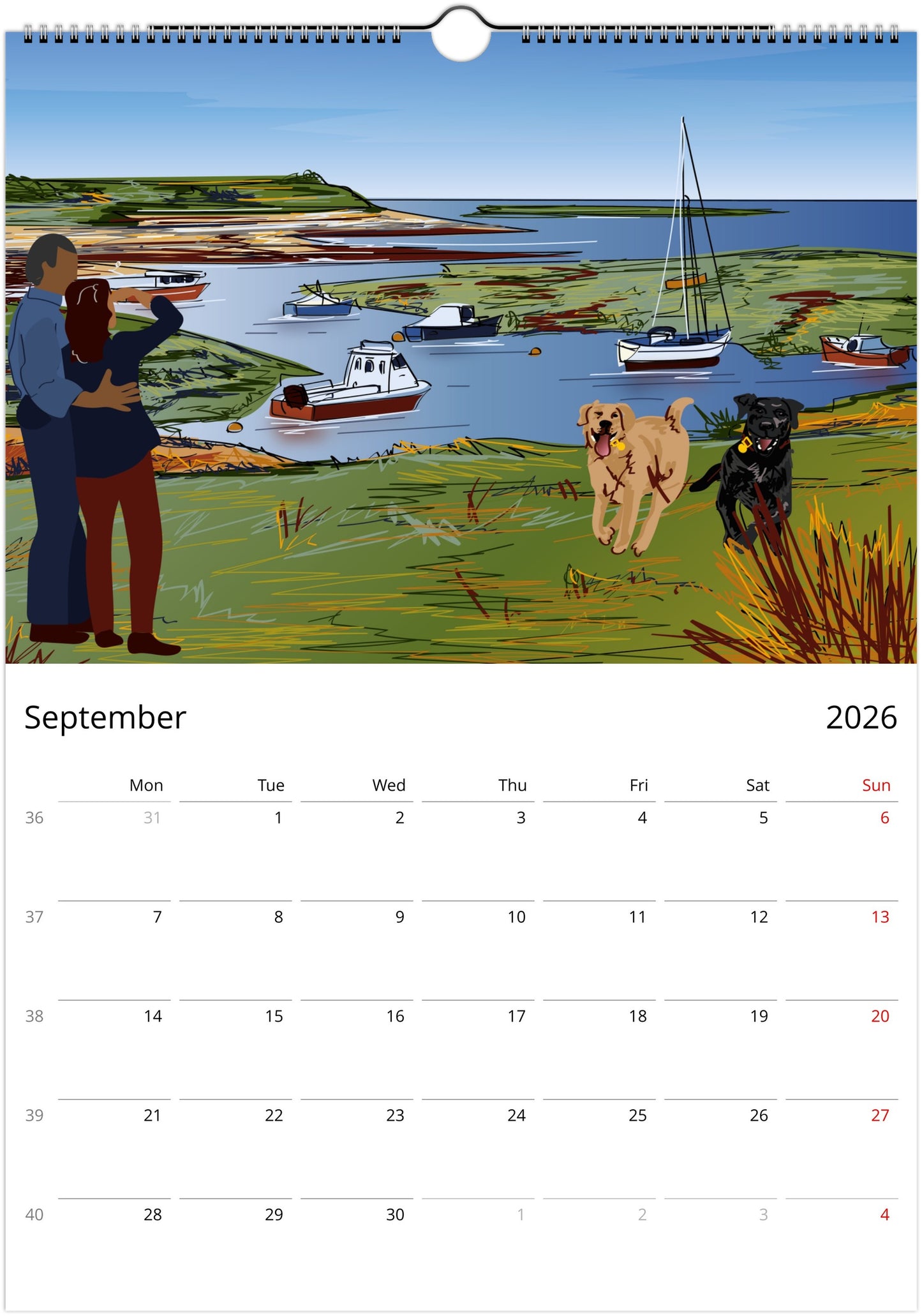 Clevedon 2026 wall calendar