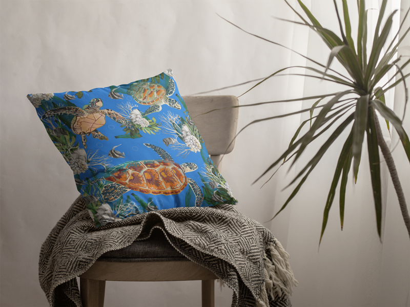 Sea Turtle Ocean Cushion