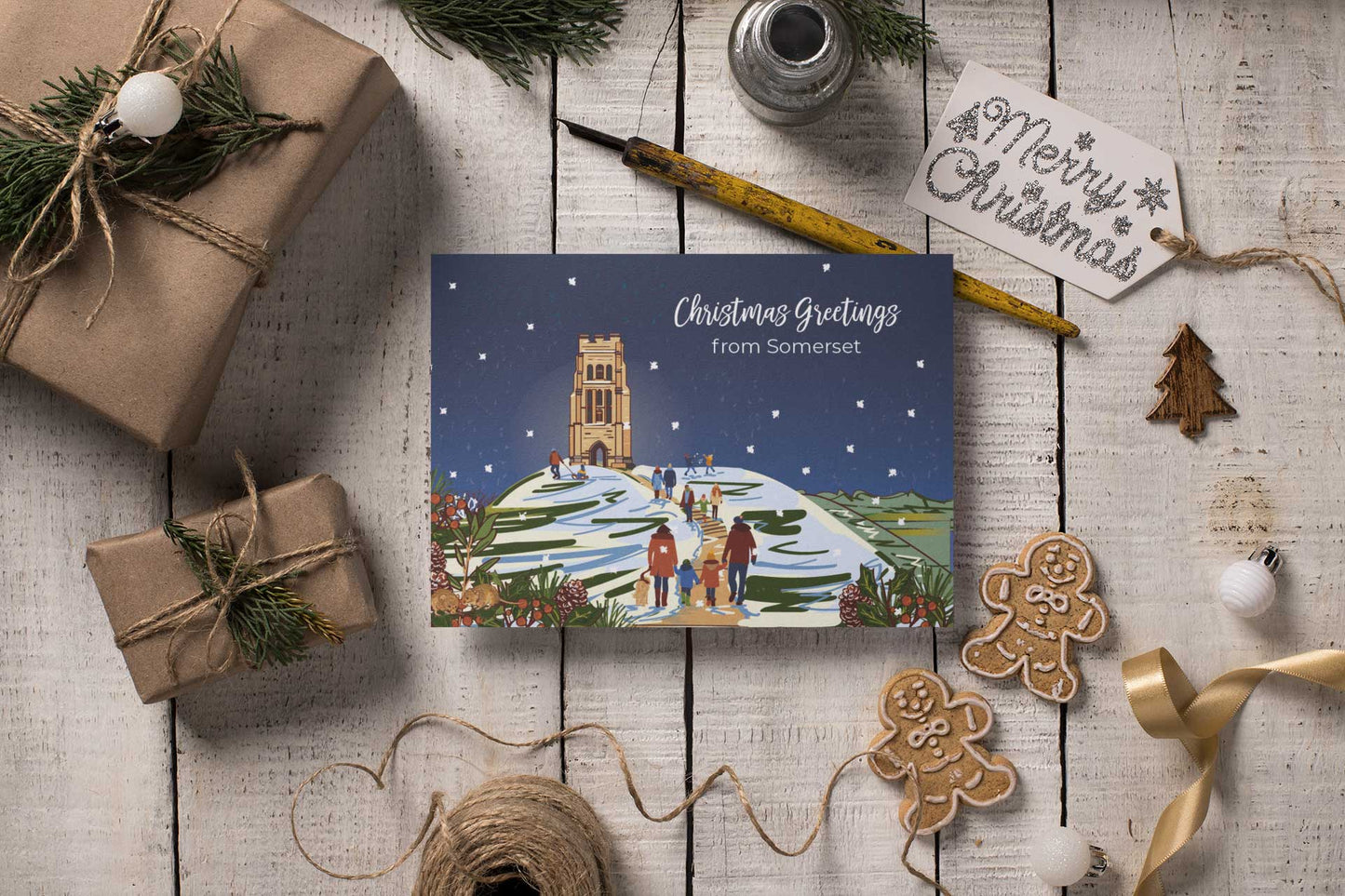 LIMITED RUN - packs of 20 cards. 4 Somerset Christmas Card designs